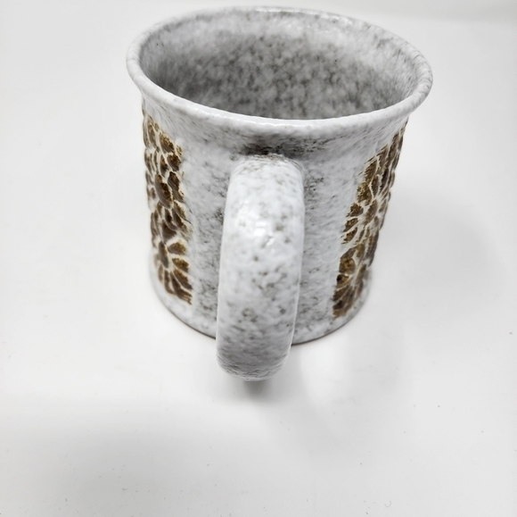 Coffee Tea Brown Tan Floral Pattern Pottery Mug Set New Without Tags - Picture 9 of 13